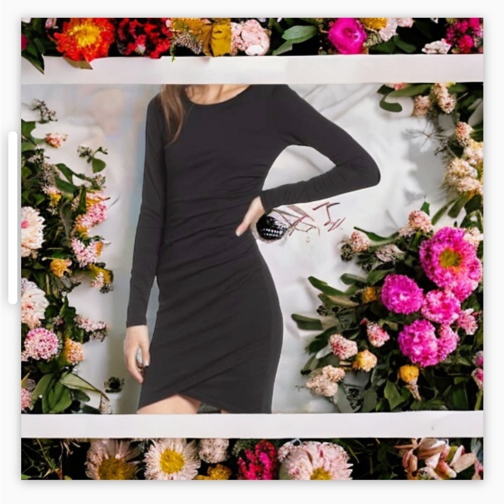 Infamous Nordstrom Black Ruched Dress -FAVE LBD —style bloggers NWOT SzM​​​​ 🖤​